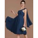 Classy Sleeveless One Shoulders Ruched Short/Mini Chiffon Bridesmaid Dresses