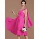 Classy Sleeveless One Shoulders Ruched Short/Mini Chiffon Bridesmaid Dresses