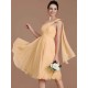 Classy Sleeveless One Shoulders Ruched Short/Mini Chiffon Bridesmaid Dresses