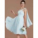 Classy Sleeveless One Shoulders Ruched Short/Mini Chiffon Bridesmaid Dresses