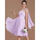 Classy Sleeveless One Shoulders Ruched Short/Mini Chiffon Bridesmaid Dresses