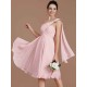 Classy Sleeveless One Shoulders Ruched Short/Mini Chiffon Bridesmaid Dresses