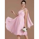 Classy Sleeveless One Shoulders Ruched Short/Mini Chiffon Bridesmaid Dresses
