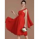 Classy Sleeveless One Shoulders Ruched Short/Mini Chiffon Bridesmaid Dresses
