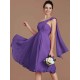 Classy Sleeveless One Shoulders Ruched Short/Mini Chiffon Bridesmaid Dresses