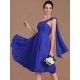 Classy Sleeveless One Shoulders Ruched Short/Mini Chiffon Bridesmaid Dresses