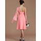 Classy Sleeveless One Shoulders Ruched Short/Mini Chiffon Bridesmaid Dresses
