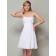 Charming Strapless Sleeveless Pleats Applique Short Chiffon Bridesmaid Dresses