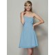 Charming Strapless Sleeveless Pleats Applique Short Chiffon Bridesmaid Dresses