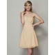Charming Strapless Sleeveless Pleats Applique Short Chiffon Bridesmaid Dresses