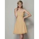 Charming Strapless Sleeveless Pleats Applique Short Chiffon Bridesmaid Dresses