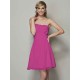 Charming Strapless Sleeveless Pleats Applique Short Chiffon Bridesmaid Dresses