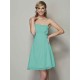 Charming Strapless Sleeveless Pleats Applique Short Chiffon Bridesmaid Dresses