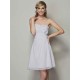 Charming Strapless Sleeveless Pleats Applique Short Chiffon Bridesmaid Dresses