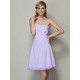 Charming Strapless Sleeveless Pleats Applique Short Chiffon Bridesmaid Dresses