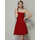 Charming Strapless Sleeveless Pleats Applique Short Chiffon Bridesmaid Dresses