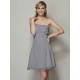 Charming Strapless Sleeveless Pleats Applique Short Chiffon Bridesmaid Dresses
