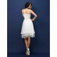 V-Neck Elegant Lace Sleeveless Short Bridesmaid Dresses