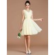 V-Neck Elegant Sleeveless Sash/Ribbon/Belt Short/Mini Chiffon Bridesmaid Dresses