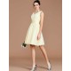 V-Neck Elegant Sleeveless Sash/Ribbon/Belt Short/Mini Chiffon Bridesmaid Dresses