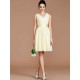 V-Neck Elegant Sleeveless Sash/Ribbon/Belt Short/Mini Chiffon Bridesmaid Dresses