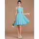 V-Neck Elegant Sleeveless Sash/Ribbon/Belt Short/Mini Chiffon Bridesmaid Dresses