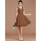 V-Neck Elegant Sleeveless Sash/Ribbon/Belt Short/Mini Chiffon Bridesmaid Dresses