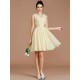 V-Neck Elegant Sleeveless Sash/Ribbon/Belt Short/Mini Chiffon Bridesmaid Dresses