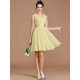 V-Neck Elegant Sleeveless Sash/Ribbon/Belt Short/Mini Chiffon Bridesmaid Dresses