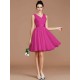 V-Neck Elegant Sleeveless Sash/Ribbon/Belt Short/Mini Chiffon Bridesmaid Dresses