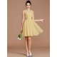 V-Neck Elegant Sleeveless Sash/Ribbon/Belt Short/Mini Chiffon Bridesmaid Dresses