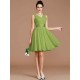 V-Neck Elegant Sleeveless Sash/Ribbon/Belt Short/Mini Chiffon Bridesmaid Dresses