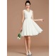 V-Neck Elegant Sleeveless Sash/Ribbon/Belt Short/Mini Chiffon Bridesmaid Dresses