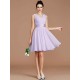 V-Neck Elegant Sleeveless Sash/Ribbon/Belt Short/Mini Chiffon Bridesmaid Dresses