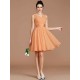 V-Neck Elegant Sleeveless Sash/Ribbon/Belt Short/Mini Chiffon Bridesmaid Dresses