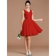 V-Neck Elegant Sleeveless Sash/Ribbon/Belt Short/Mini Chiffon Bridesmaid Dresses