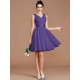 V-Neck Elegant Sleeveless Sash/Ribbon/Belt Short/Mini Chiffon Bridesmaid Dresses