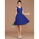 V-Neck Elegant Sleeveless Sash/Ribbon/Belt Short/Mini Chiffon Bridesmaid Dresses