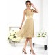 V-Neck Elegant Sleeveless Short Chiffon Bridesmaid Dresses