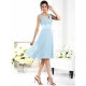 V-Neck Elegant Sleeveless Short Chiffon Bridesmaid Dresses