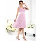 V-Neck Elegant Sleeveless Short Chiffon Bridesmaid Dresses