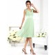 V-Neck Elegant Sleeveless Short Chiffon Bridesmaid Dresses