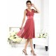 V-Neck Elegant Sleeveless Short Chiffon Bridesmaid Dresses