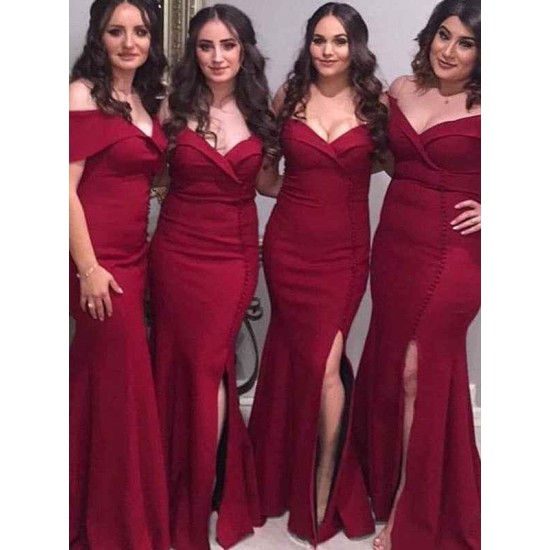Charming Off-the-Shoulder Sleeveless Ruched Bridesmaid Dresses