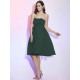 Charming Strapless Sleeveless Hand-Made Flower Short Net Bridesmaid Dresses