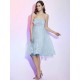 Charming Strapless Sleeveless Hand-Made Flower Short Net Bridesmaid Dresses