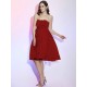 Charming Strapless Sleeveless Hand-Made Flower Short Net Bridesmaid Dresses