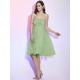Charming Strapless Sleeveless Hand-Made Flower Short Net Bridesmaid Dresses