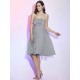 Charming Strapless Sleeveless Hand-Made Flower Short Net Bridesmaid Dresses