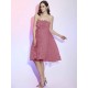 Charming Strapless Sleeveless Hand-Made Flower Short Net Bridesmaid Dresses